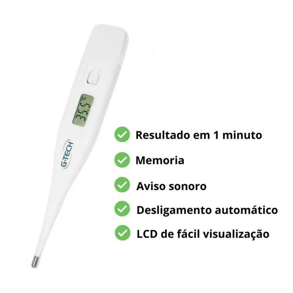 Imagem de Termômetro Clínico Digital Th1027 Branco - G-tech