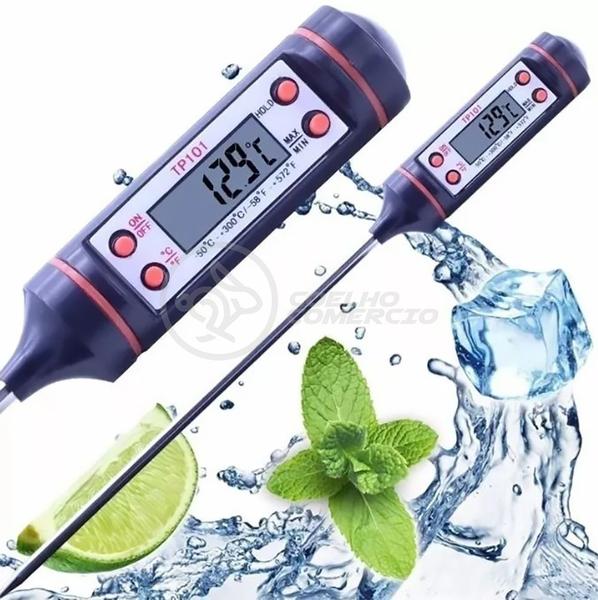 Termômetro Culinário Cozinha Digital com Espeto Alimentos e Líquidos Mede -50ºC a +300ºC Presente Dia dos Namorados - DRAIK Imagem de Termômetro Culinário Cozinha Digital com Espeto Alimentos e Líquidos Mede -50ºC a +300ºC Presente Dia dos Namorados