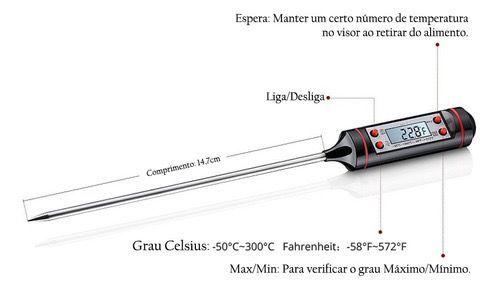 Imagem de Termômetro Culinário Digital com Espeto - Cozinha Prática e Precisa 