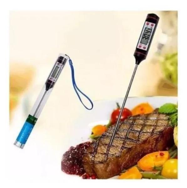 Termômetro Culinário Digital Espeto Comidas E Água - Geral Imagem de Termômetro Culinário Digital Espeto Comidas E Água