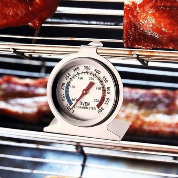 Imagem de Termometro Culinario Para Forno Ate 300 Graus Aço Inox Analogico Com Base  - YANGZI