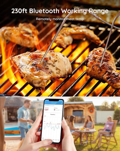 Imagem de Termômetro de carne Bluetooth Govee, alcance de 70 m com alertas inteligentes