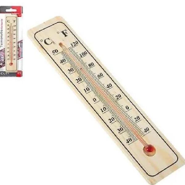 Imagem de Termometro de Madeira Ambiente Interno Externo Celsius