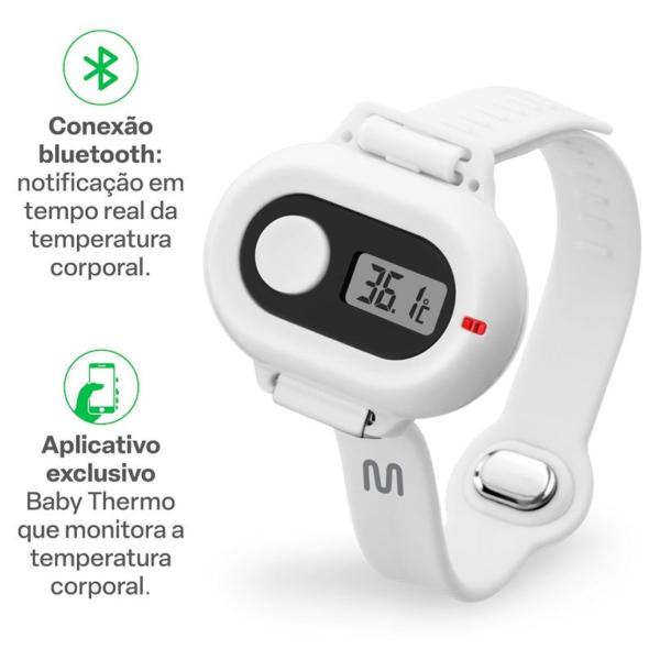 Imagem de Termômetro De Pulso Digital Pulseira Baby Criança Bluetooth