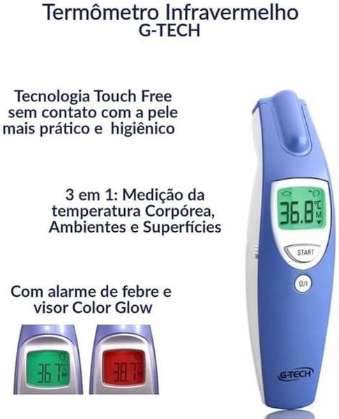 Imagem de Termômetro Digital A Laser Infravermelho De Testa Sem Contato G-tech