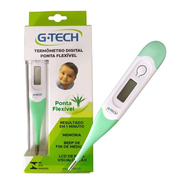 Termômetro Digital Adulto e Infantil Clínico Axilar E Oral Ponta Flexível TH400 G-tech Imagem de Termômetro Digital Adulto e Infantil Clínico Axilar E Oral Ponta Flexível TH400 G-tech