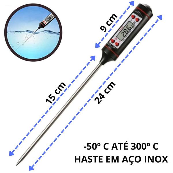 Imagem de Termômetro Digital Culinário Alimento Espeto 23 Cm Cozinha