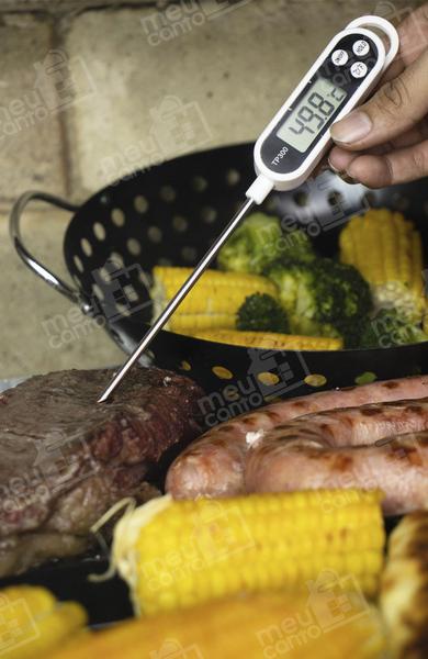 Imagem de Termômetro Digital Culinário Espeto Para Alimentos E Bebidas Cozinha Carnes Frangos E Bolos