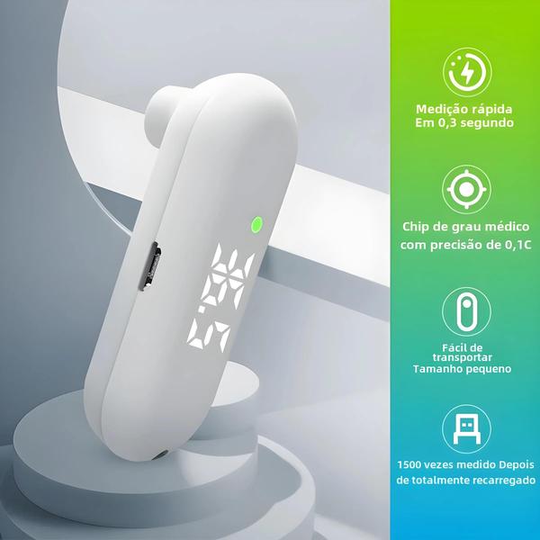 Termômetro Digital de Testa Infantil - Sem Contato, Recarregável via USB Imagem de Termômetro Digital de Testa Infantil - Sem Contato, Recarregável via USB