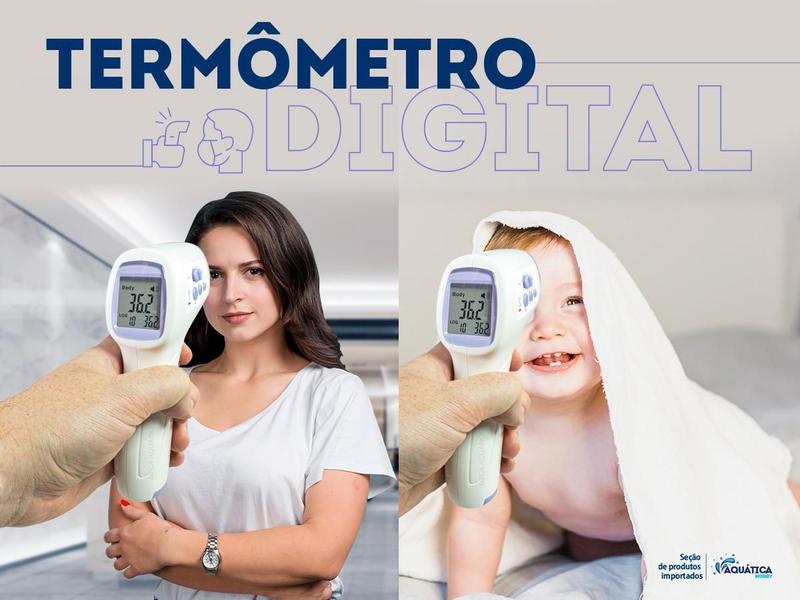 Termômetro Digital Febre Testa, Corporal - Infrared Imagem de Termômetro Digital Febre Testa, Corporal