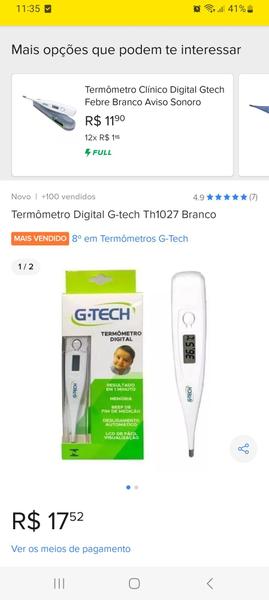 Imagem de Termômetro Digital G-tech Th1027 Branco