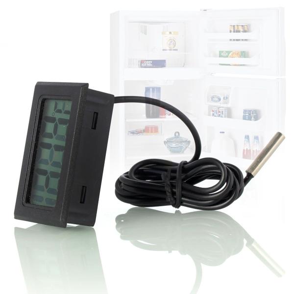 Termômetro Digital Geladeira Freezer Chocadeira Cooler Aquário Cabo Sensor Externo + Pilha Bateira - FREE STORE Imagem de Termômetro Digital Geladeira Freezer Chocadeira Cooler Aquário Cabo Sensor Externo + Pilha Bateira