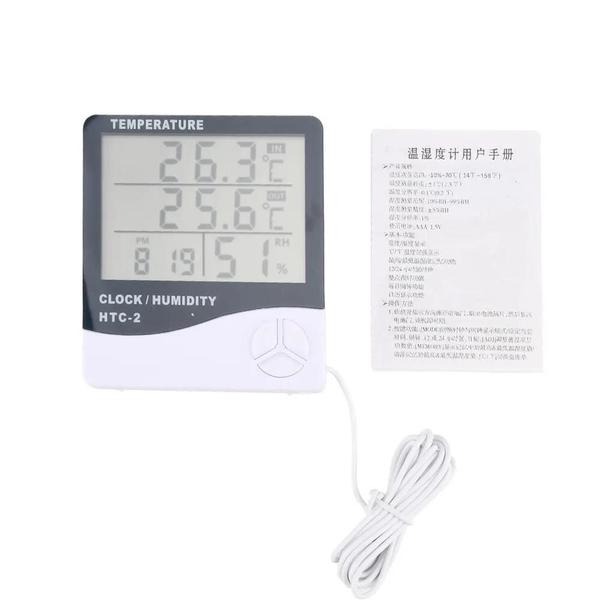Termômetro Digital LCD HTC-2 com Medidor de Umidade - Interno e Externo Imagem de Termômetro Digital LCD HTC-2 com Medidor de Umidade - Interno e Externo