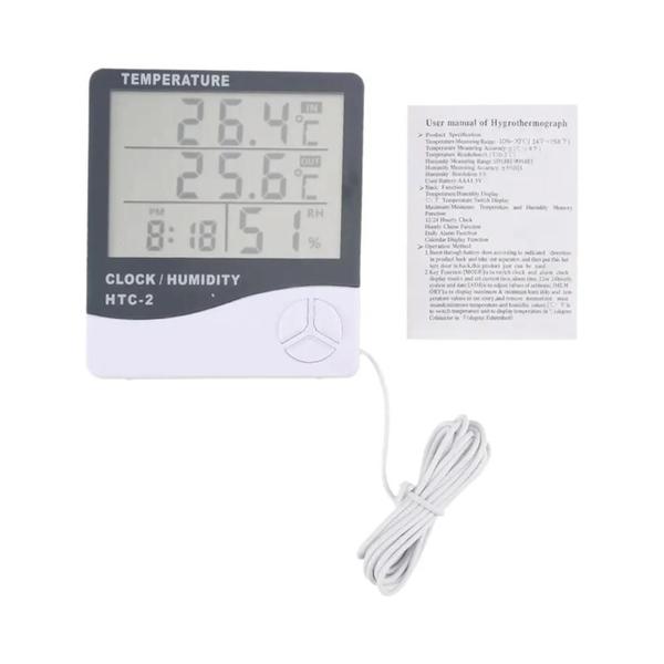 Termômetro Digital LCD HTC-2 com Medidor de Umidade - Interno e Externo Imagem de Termômetro Digital LCD HTC-2 com Medidor de Umidade - Interno e Externo