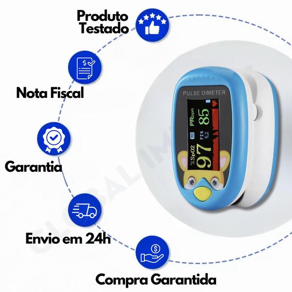 Imagem de Termometro G tech com Oximetro Digital intantil de pulso para dedo Saturação de Oxigênio Original Premium