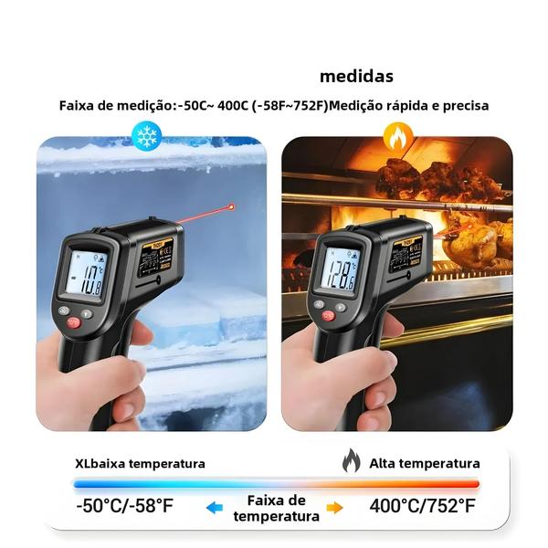 Imagem de Termômetro Infravermelho Digital ANENG TH201 - Alta Sensibilidade, Display em Celsius e Higrômetro