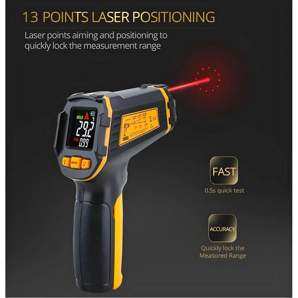 Termômetro Infravermelho Digital Sem Contato - Medidor de Temperatura a Laser IR Imagem de Termômetro Infravermelho Digital Sem Contato - Medidor de Temperatura a Laser IR