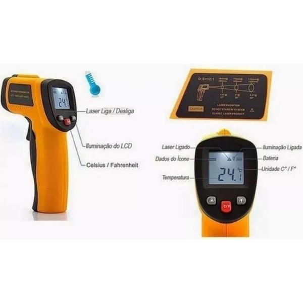 Termômetro Laser Digital Industrial Temperatura -50 A 400C - Jiaxi Imagem de Termômetro Laser Digital Industrial Temperatura -50 A 400C