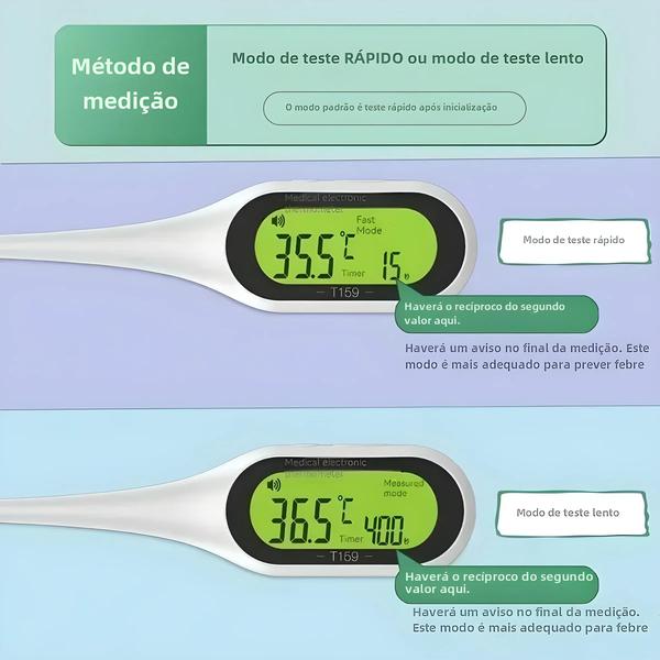 Imagem de Termômetro Médico Eletrônico Digital - Medição Rápida e Precisa