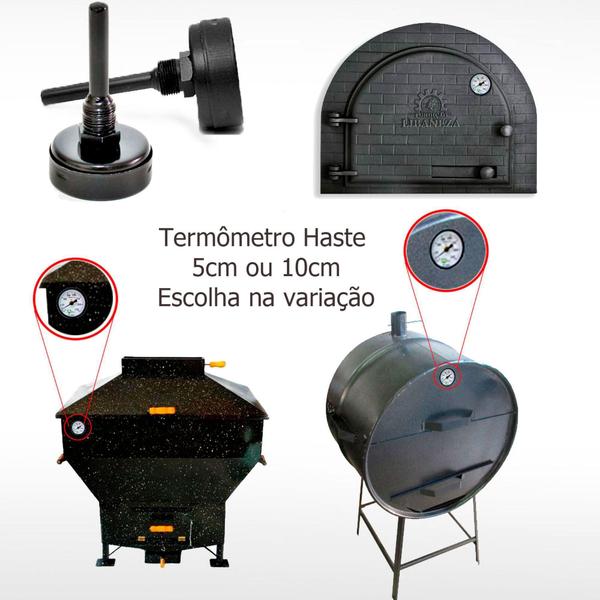 Imagem de Termômetro Para Forno A Lenha De 0 Ate 500c - Haste 10cm - Termômetro Culinário par forno