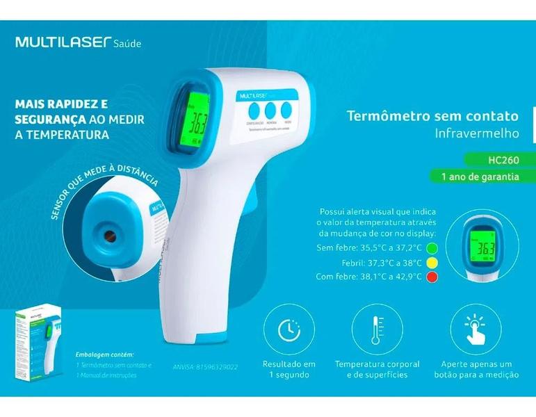 Imagem de Termômetro Sem Contato Testa E Pulso Certificado Pela Anvisa