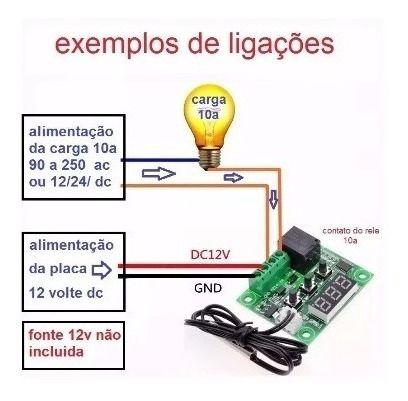 Imagem de Termostato Controle Temperatura W1209 E Case Acrilico Transparente