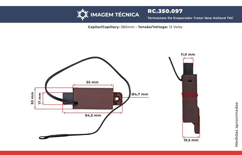 Imagem de Termostato Evaporador Trator TM/ Fiat Palio/ Ford Fiesta 12v