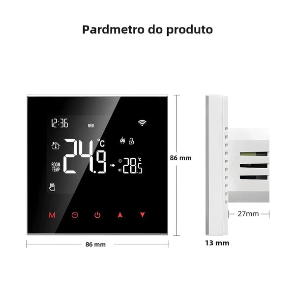 Imagem de Termostato Inteligente Wi-Fi e Zigbee para Aquecimento por Piso, Caldeira a Gás e Água - Compatível com Alexa