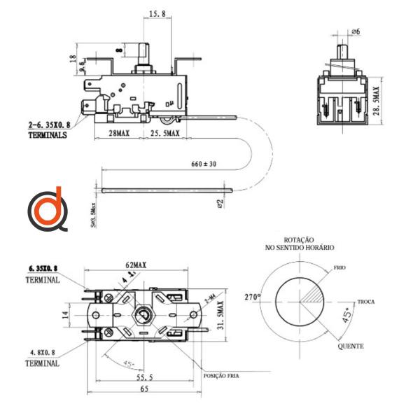 Imagem de Termostato Para Bebedouro Refresqueira E Purificador Rc42600