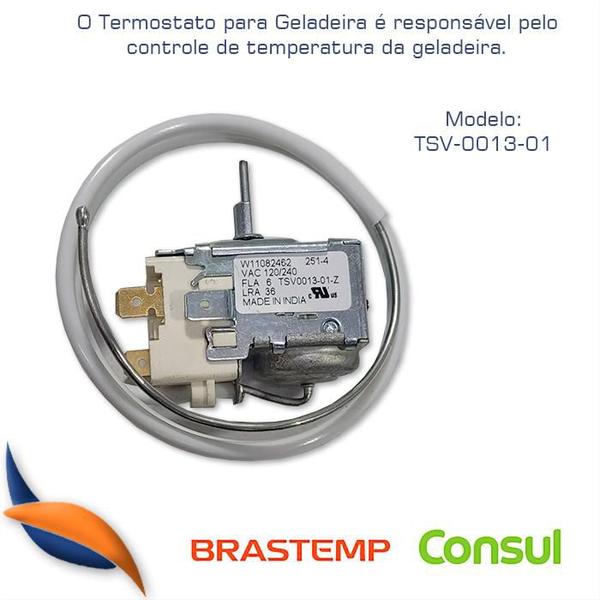 Imagem de Termostato Refrigerador Consul Cra30 Cra28 W11082462 Bivolt