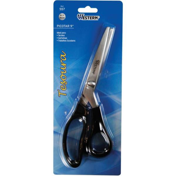 Tesoura Artesanal Picotar Aco Inox 9" Western Imagem de Tesoura Artesanal Picotar Aco Inox 9" Western