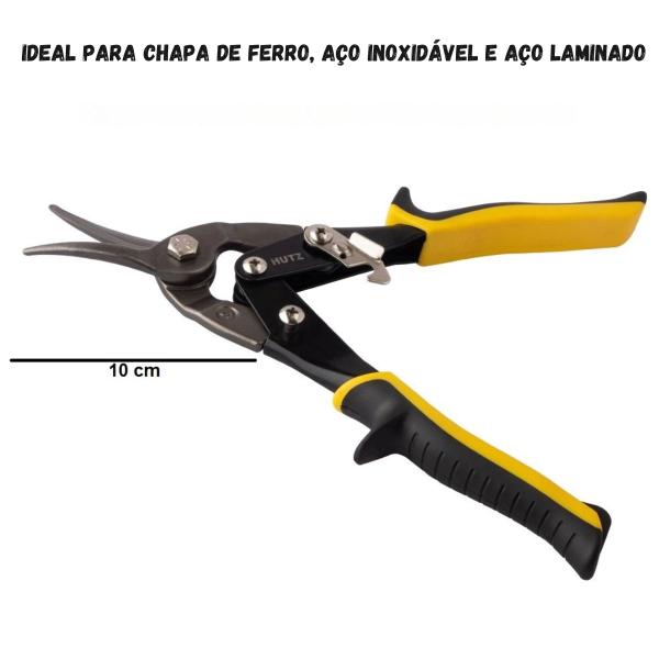 Imagem de Tesoura Aviação Corte Reto Chapa Ferro Aço Profissional 25cm