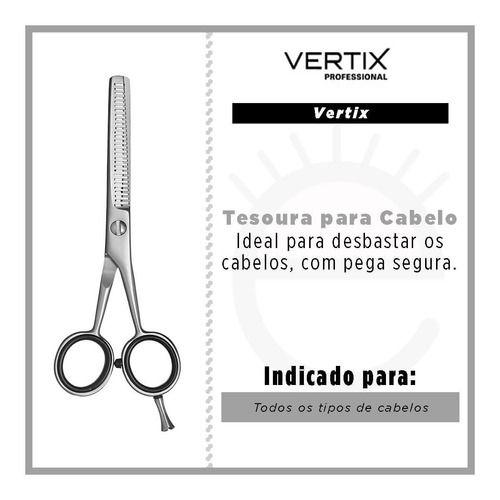 Imagem de Tesoura Cabelo Vertix Iniciante Desbaste Profissional 5,5''