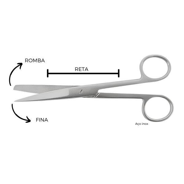 Imagem de Tesoura Cirúrgica Reta Fina Romba 14cm