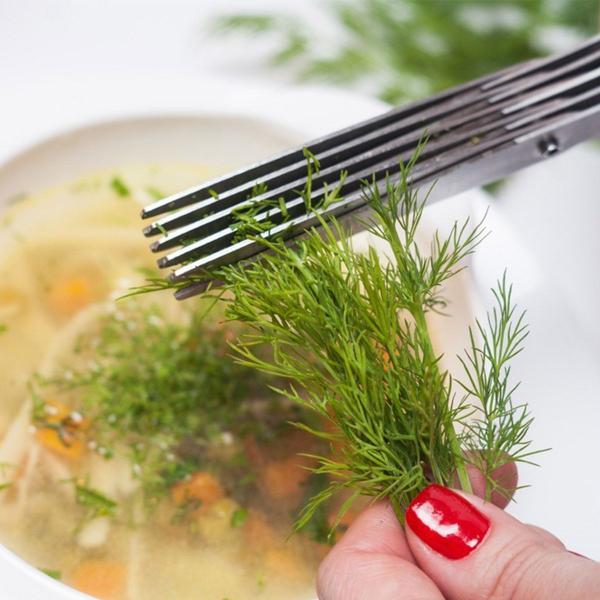 Tesoura Cozinha Inox 5 Lâminas Aço Inox Profissional Grande Para Picar Alimentos Legumes Temperos Ervas - Loja nova Imagem de Tesoura Cozinha Inox 5 Lâminas Aço Inox Profissional Grande Para Picar Alimentos Legumes Temperos Ervas