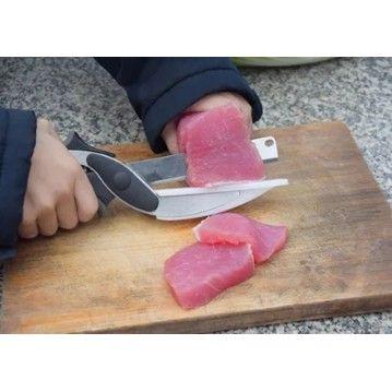 Imagem de Tesoura Culinária Inox Cozinha Corte Legumes e Verduras com Precisão