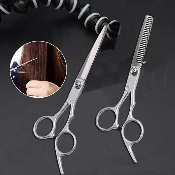 Imagem de Tesoura de Corte de Cabelo Profissional 6 Polegadas - Conjunto para Barbeiro