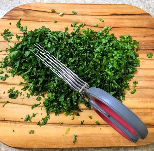 Imagem de Tesoura de Cozinha Cortar Picar Alimentos Temperos Legumes Ervas Inox 5 laminas