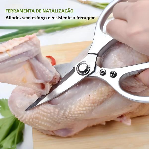 Imagem de Tesoura De Cozinha De Aço Inoxidável Resistente, Confortável, Liga De Alumínio, Pinça Para Aves