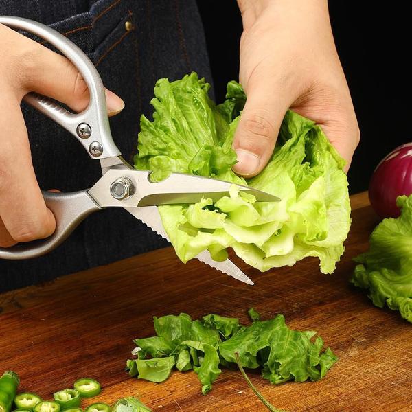 Imagem de Tesoura De Cozinha Multiuso Culinária Inox Abridor De Garrafa Cortador De Legumes Frango Descamador