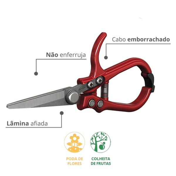 Tesoura De Poda Curta 6.1/2" Durín Imagem de Tesoura De Poda Curta 6.1/2" Durín