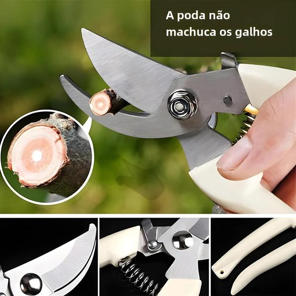 Tesoura de Poda Multifuncional de Aço Inoxidável - Podador de Jardim Bypass Imagem de Tesoura de Poda Multifuncional de Aço Inoxidável - Podador de Jardim Bypass