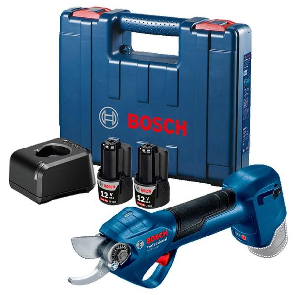 Tesoura de Poda Pro Pruner Brushless 12V 2 bat e maleta Bosch - 000039 Imagem de Tesoura de Poda Pro Pruner Brushless 12V 2 bat e maleta Bosch