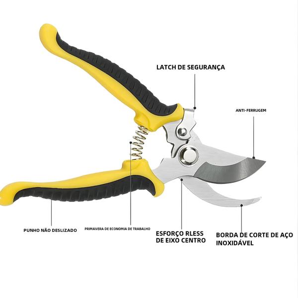 Imagem de Tesoura de Poda Profissional Afiada para Jardim e Árvores