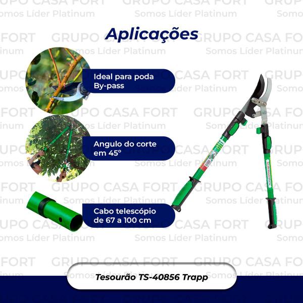 Imagem de Tesoura De Poda Profissional Cabo Telescópico Ts 40856 Trapp