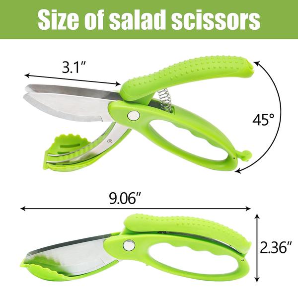 Imagem de Tesoura de salada LUVCOSY Double Blade em Aço Inoxidável