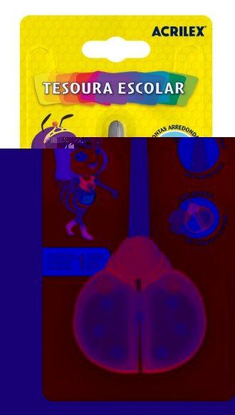 Tesoura Escolar Joaninha Sortida Acrilex Imagem de Tesoura Escolar Joaninha Sortida Acrilex