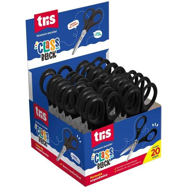 Imagem de Tesoura Escolar TRIS CLASS BLACK 13CM.