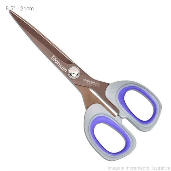 Imagem de Tesoura manual profissional titanium 8,5 polegadas, 21 cm - art mak