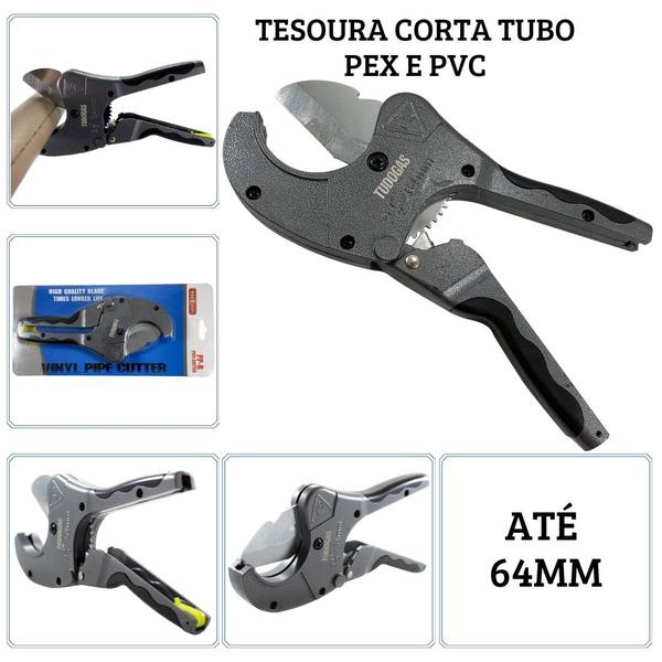 Imagem de Tesoura Para Corte Tubo Pex ou PVC De 16mm a 64mm Tudogás